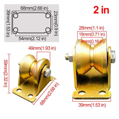 Rock Solid 4 Pack Beast Mode Heavy Duty V Groove Caster Wheels With Steel Sheave For 3000 Kilogram Load Capacity dimensions and details