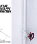 Pipe with valve secured using 20 Pcs Plastic Pipe Hose Clamps With Sturdy PPR Material And Reliable Fastening For Diy Plumbing Projects Water Tube Clips And Hose Clamp Accessories
