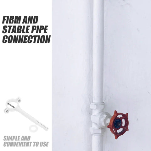 Pipe with valve secured using 20 Pcs Plastic Pipe Hose Clamps With Sturdy PPR Material And Reliable Fastening For Diy Plumbing Projects Water Tube Clips And Hose Clamp Accessories