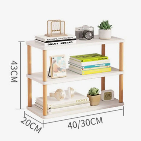 Heavy Duty 3 Tier Desktop Storage Rack With Warm Oak Finished Steel Bookshelf For Office And Dorm Keeps Your Setup Totally Stress Free And Super Snappy To Clean Without Any Sweat Ever