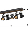 Five Light Plug In Track Lighting Kit In Black With Rotatable Heads For Living Room Bedroom Hallway And Kitchen, installed view