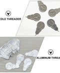 Aluminum Wire Loop Threader Set Of 100 For Cross Stitch And Embroidery Handy Portable Needle Threading Tool Time Saver DIY Sewing Aid For Quick Threading And Easy Stitching, silver threaders