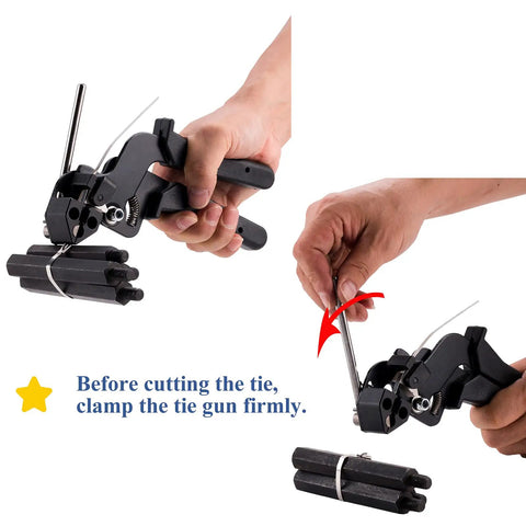 Using cable gun from Heavy Duty Stainless Steel Cable Tie Kit With Two Hundred Pcs Four Point Six By Three Hundred Millimeter Ties