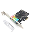 PCIe 5.1 Internal Sound Card For PC With 3D Stereo Audio, CMI8738 Chip, PCI Express Adapter, Windows 7 Compatible, Low Profile Bracket