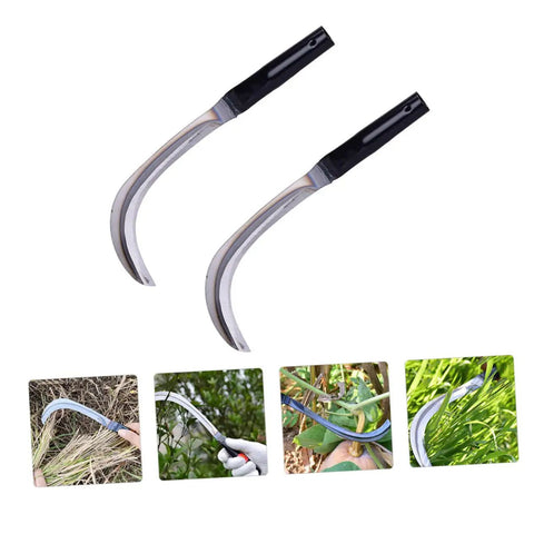 Two-Piece Rustproof Weeding Hook Tool Set For Mowing Cultivation And Harvesting With Comfortable Grip Durable Agricultural Gardening Gear