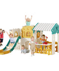 Outdoor Toddler Playset With Rock Climber And Slide, Basketball Hoop, Storage, Castle Playhouse, And 10 In 1 Upgrade For Backyard Fun