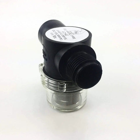 12 Volt RV Water Pump For Campers And Trailers, 3.0 GPM High Flow Diaphragm With Automatic Demand, Half Inch Inlet, Twist On Strainer Bundle