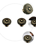 Two Pack Zinc Alloy Cabinet Handles With Antique Bronze Finish Drawer Knobs For Wardrobe And Cupboard Doors Single Hole Mount