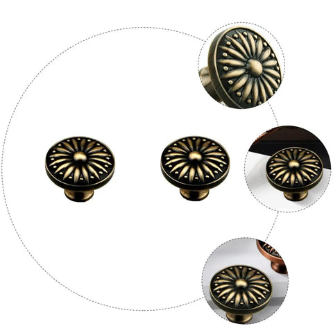 Two Pack Zinc Alloy Cabinet Handles With Antique Bronze Finish Drawer Knobs For Wardrobe And Cupboard Doors Single Hole Mount