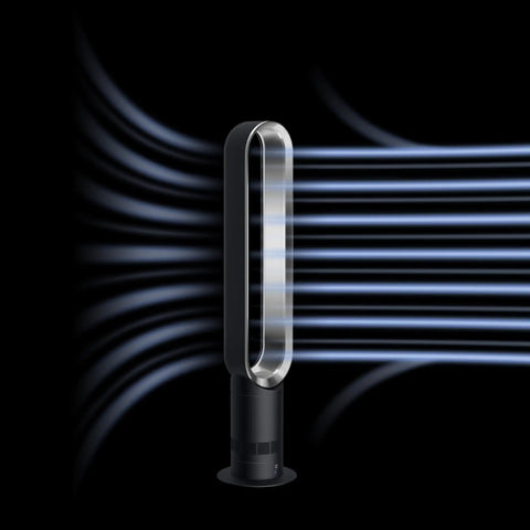 Bladeless Tower Fan With Air Multiplier Technology Delivers Smooth, Amplified Airflow, 70 Degree Oscillation, Modern Iron Blue Finish