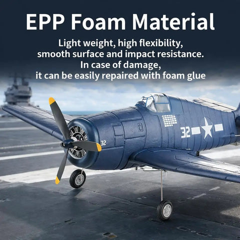 Realistic F6F Hellcat Inspired RC Plane For Adults And Beginners With EPP Foam Highlighted On Aircraft Carrier