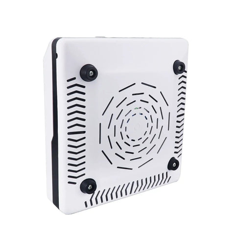 Back view of 60W Dust Collector Vacuum for Dental Lab and Nail Art Manicure with vent design and four rubber feet.