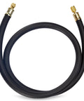 HVAC vacuum hose, 1/2 in diameter, 6 ft black with brass 3/8 in to 1/4 in fittings