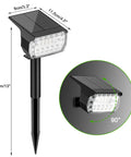 Outdoor Solar Color Changing Spot Lights Four Pack With Seven Modes Including Six Fixed Colors And Auto Change, dimensions view