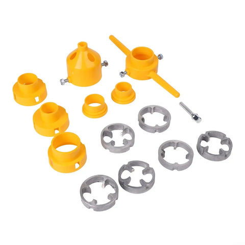Pro Electric Manual Pvc Pipe Threader Kit With 20Mm And 25Mm And 32Mm Dies For Plumbing Repairs and DIY Projects, plastic and metal components.