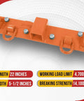 Orange Tractor Bucket Grab Hooks Bolt On Plate With D Ring And Grab Hooks For 2 Inch Hitch Receiver Compatible With Deere
