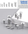 Rivet Set 400Pcs With Storage Box Aluminum Solid Rivets Knurled Shanks In 8 Sizes M2 M2.5 M3 M4 Semi Round Head for DIY Projects