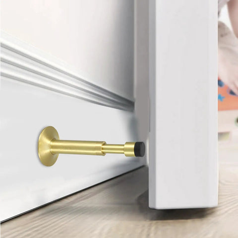 Sleek Wall Mounted Door Stop With No Drilling Easy Install Adjustable Length 1.1 Inch Silent Hydraulic Stopper for home