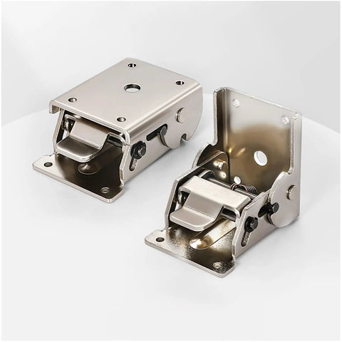 Two Pack 90 Degree Self Locking Folding Hinge Steel Foldable Bracket Hidden Hinge For Extension Brackets On Table Legs Bed Legs And Work Benches