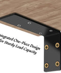 Heavy Duty Floating Shelf Brackets In Black For Wood Shelves Hidden L Brackets With Rust Resistant Iron Build under wooden shelf