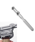 Adjustable Watch Back Remover Tool With Wrench Style Case Back Opener Kit showing detail of screw-in case back adjustment.
