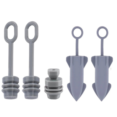 Dustproof And Waterproof Silicone Plug Caps For Starlink Mini Cable And Power Ports displayed in a five-pack