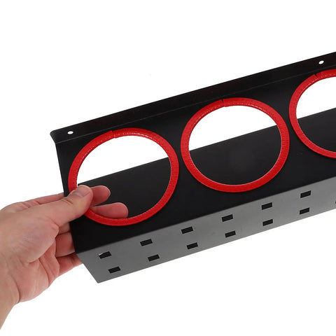 Wall Mounted Spray Bottle Holder And Storage Organizer Rack For Garage Car Wash Home Cleaners Built Tough Black Iron Frame with Red Detailing