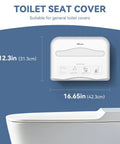 Wall Mounted Toilet Seat Cover Dispenser With No Drill Installation Half Fold Holder For Public Restrooms Offices And Restaurants Key Lock Or Keyless Access Heavy Duty High Impact ABS Plastic shown installed on wall.