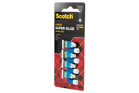 Liquid Super Glue 4 Pack Single Use Tubes 0.17 Oz Each Fast Drying Cyanoacrylate Adhesive in original packaging
