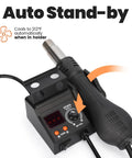 Compact Entry Level Hot Air Rework Station Kit With Integrated Design and Auto Standby, featuring PID Temperature Control