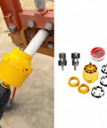 Killer Precision One Inch Water Pipe Threading Tool Built Hella Tough Die Cast Metal, shown with drill attachment and accessories.