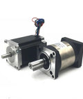 Nema 23 Planetary Reducer Gearbox Kit For Stepper Motor 1.2-3Nm Torque Step Down Speed Control 4 To 1 Ratio, side view with wiring.