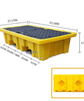 Heavy Duty Stackable Drum Spill Pallet With Drain For Garage And Workshop Modular Yellow Containment Tray dimensions