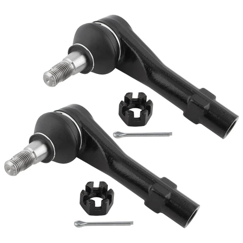 Beefed-Up Front Outer Tie Rod Ends Set For Ford Explorer 2004 2005, Explorer Sport 2001 2003, Explorer Sport Trac 2001 2005, Mercury Mountaineer 2004 2005 Direct Fit Replacement ES3667, black steel