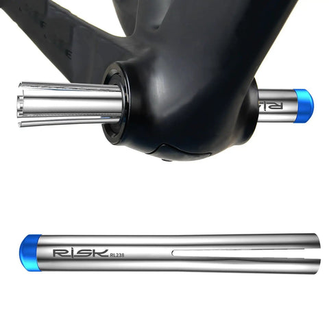 Bike Bottom Bracket Bearing Removal Tool Kit For Press Fit Cups And Headsets Piston Style Tool inserting in bike frame