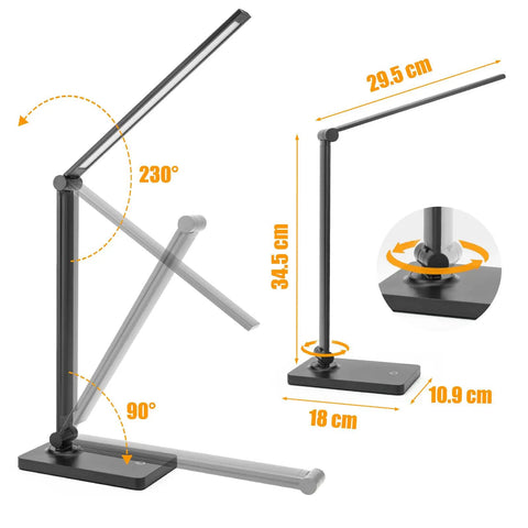 Must Have LED Desk Lamp With Touch Control For Home Office And Study Eye Protecting Light 6000K Daylight adjustable angles