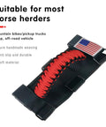 Two Pack Roll Bar Grab Handles For Jeep Wrangler Trail Ready Grip, black and red design, oxford cloth with metal buckle, anti-slip feature