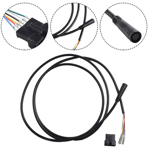Display Connecting Cable for Electric Scooter and E-Bike Dashboard 6 Pin and 5 Pin Waterproof Throttle Wire Harness Black Replacement Part for TF100 M4 Pro Dashboard and Other Compatible Models Plug And Play Ride Ready