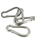 316 Stainless Steel Snap Hook Carabiner With Spring Loaded Gate Marine Grade Link Connector For Saltwater And Freshwater Use One-Handed Operation Corrosion-Resistant Boat Gear Camping And Rigging Essentials 10-Pack