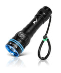 Beast Mode Narrow Beam Dive Light For Night Dives And Snorkeling, 4 Modes, IPX8 Waterproof To 50m, rugged aluminum body.