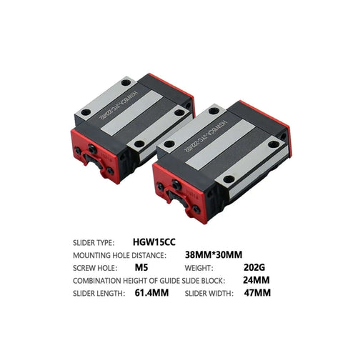 High Precision Linear Guide Rail Kit Featuring 2pcs Hgh15ca Hgw15cc Slide Blocks For Hgr15 Slides Bearing Sets For CNC motion