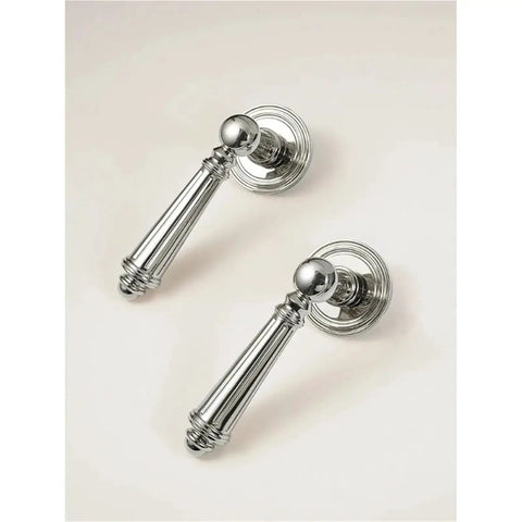 Door Lever Set With Shiny Chrome Finish For Interior Doors Dummy Passage Hardware For Bedroom And Bathroom Easy Install Smooth Operation Durable