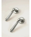 Brass Door Lever Set In Shiny Chrome Finish For Interior Doors Bedroom And Bathroom Dummy Passage Style Non Locking Hardware