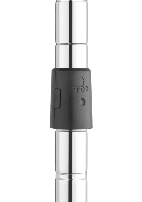 Close-up of adjustable pole from Durable Wire Shelving Unit For Pantry And Garage, Heavy Duty Metal Storage Shelves