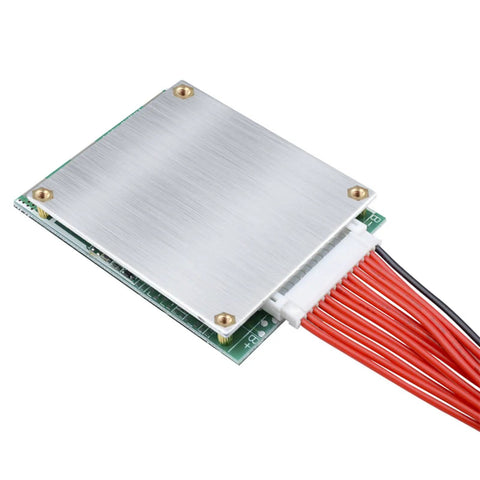 Heavy Duty 10S 36V 35A BMS Protection Board For LiFePO4 Battery Packs with wiring and heatsink viewed from above.