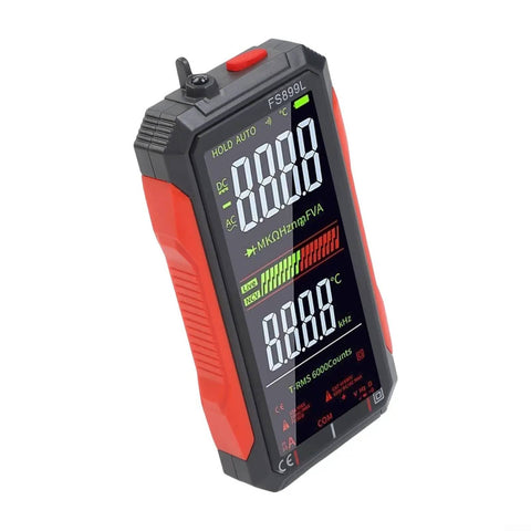 Rechargeable Smart Digital Multimeter Tester For Home And Industrial Electrical Projects with clear digital display shown at an angle.