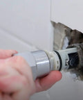 Cartridge Puller Tool For Posi Temp Tub And Shower Cartridges 1200 1222 1225 Pro Grade Removal Accessory in use on shower wall