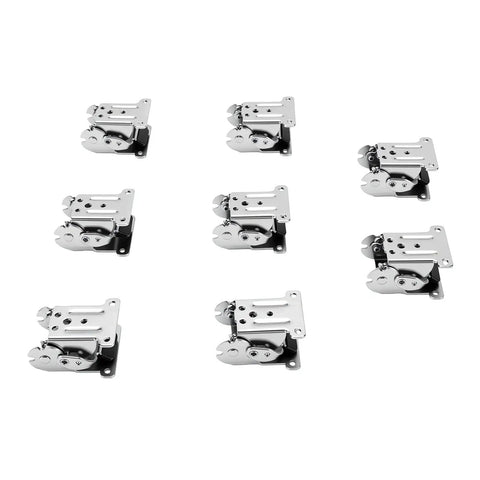Set of 8 Heavy Duty Carbon Steel Folding Brackets with 180 Degree Self Locking Hinges, Electroplated Finish for table and bed legs