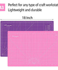 Headley Tools pink and purple double-sided 18x12 in self-healing cutting mat for crafts