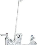 Service Sink Wall Mount Faucet With 8 Inch Centers, Vacuum Breaker, Garden Hose Outlet, Heavy Duty Pro Grade Commercial Fixture.